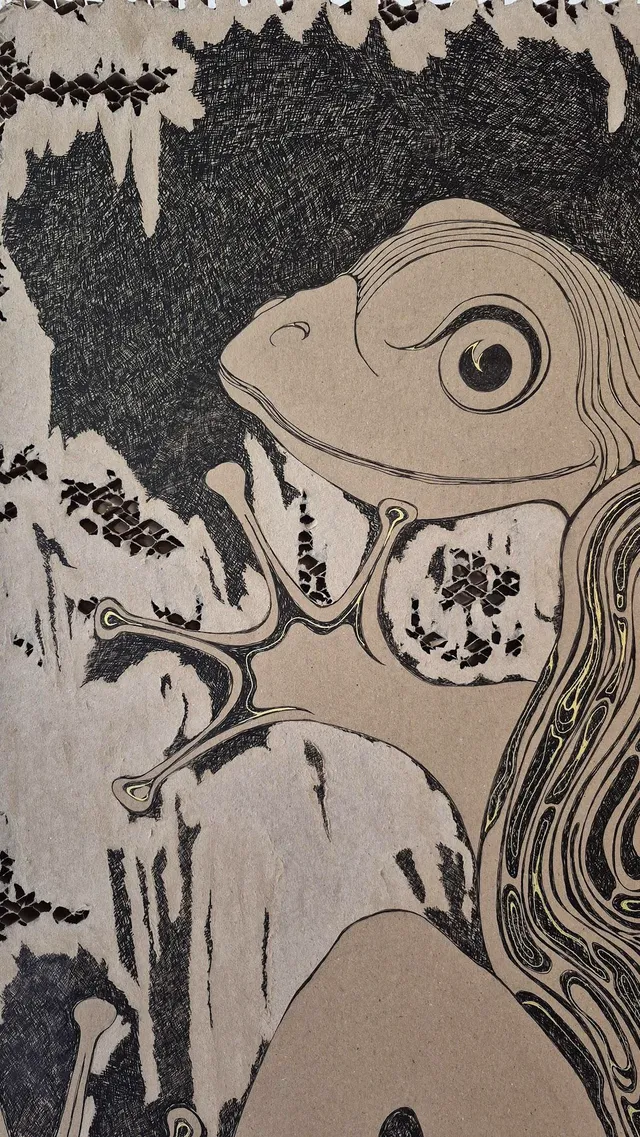 Frog Totem, a painting by Thea Shmueli
