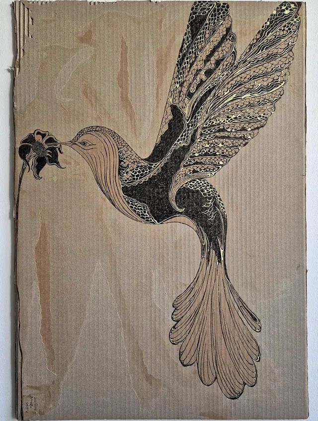 Hummingbird, a painting by Thea Shmueli