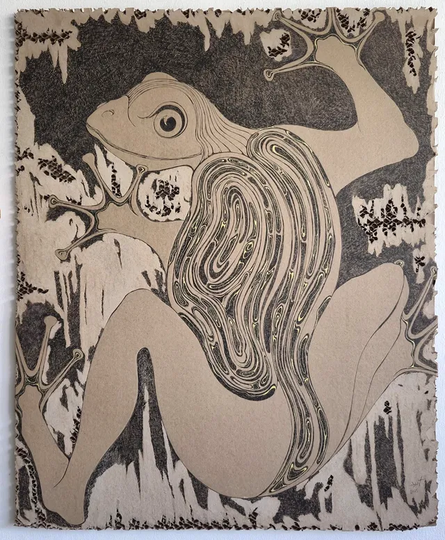 The Frog, a painting by Thea Shmueli