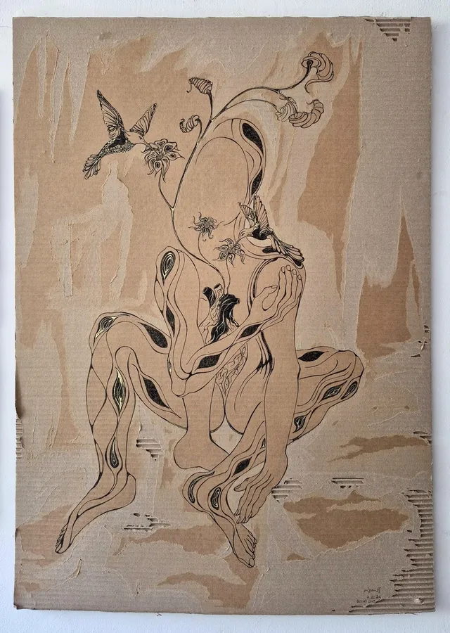The Hummingbird, a painting by Thea Shmueli