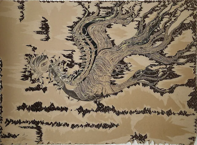 The Phoenix Bird, a painting by Thea Shmueli